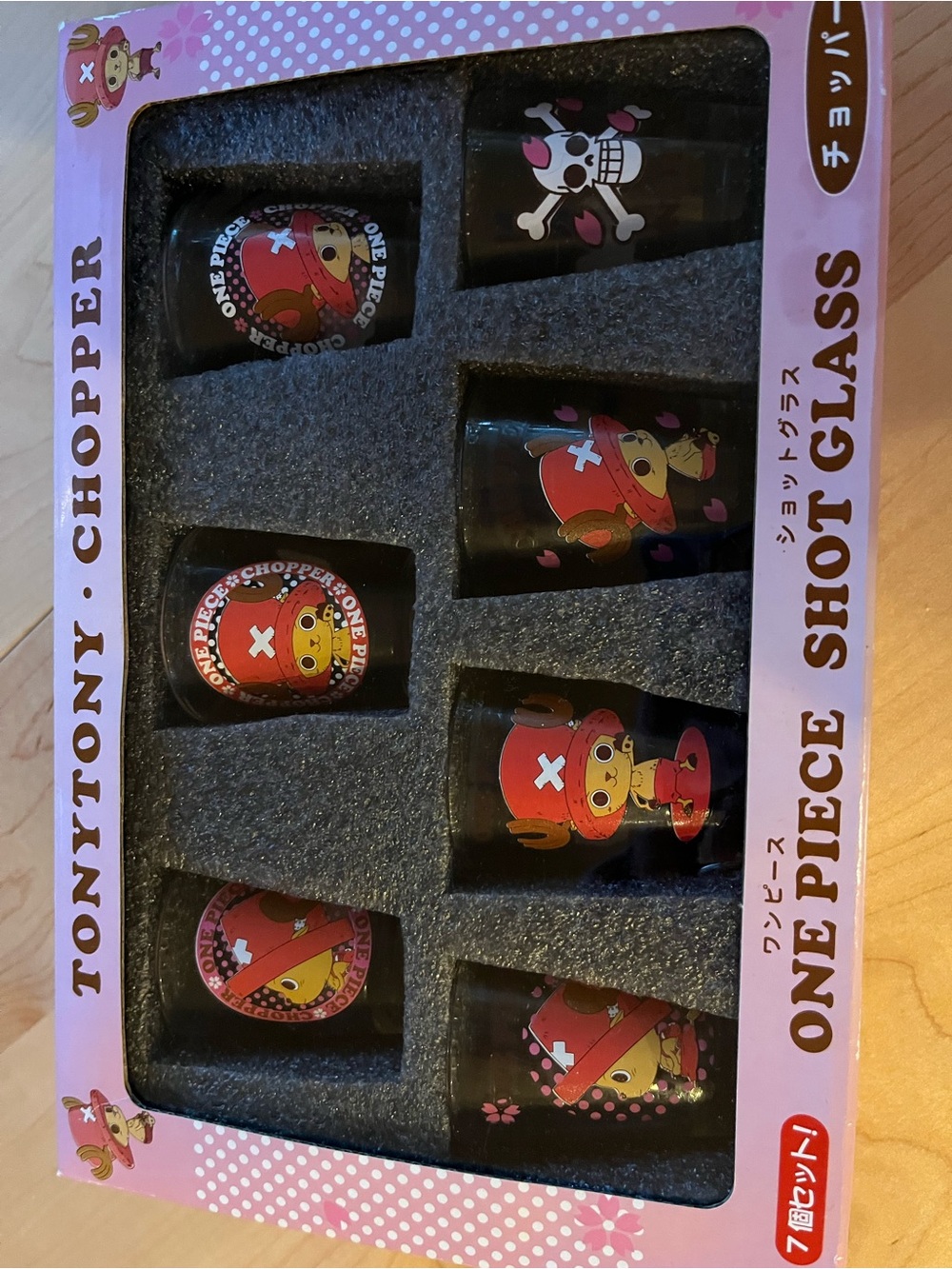 Onepiece Pink Character Shot Glass Set